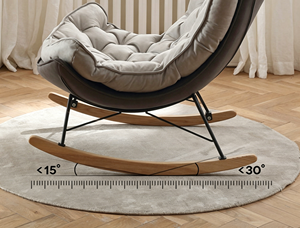 Fauteuil à bascule moderne avec profondeur d'assise de 38 cm, fauteuil rembourré avec ottoman pour salon - Product Image 3