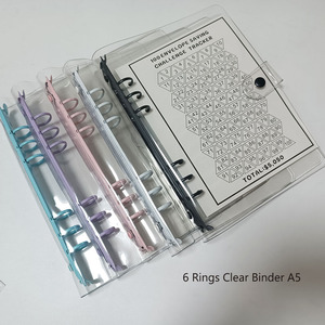 Carpeta transparente rellenable con botón a presión duradero y personalizado, carpeta de hojas sueltas de carcasa de cuaderno de PVC A5 Fleuri 100 - Product Image 2