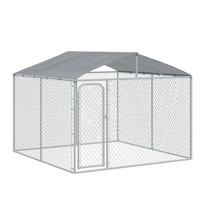 Toptan ağır zincir bağlantı köpek kulübesi Modern tarzı kaynaklı tel örgü köpek büyük köpekler açık kullanım için çalıştırmak - Product Image 1