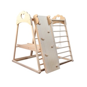 Structure d'escalade intérieure en bois pour enfants avec échelle et filet pour le jeu et l'entraînement physique des bébés - Product Image 5