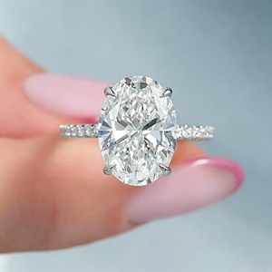IGI Certified Lab Grown <b>Diamond</b> Pave <b>Ring</b> Women Custom 10K 14K 18K Gold Oval Vvs Lab Created Made <b>Diamond</b> Engagement <b>Ring</b> - Product Image 1