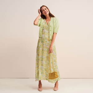 Avocado Green Puff Sleeve Floral Maxi <strong>Dresses</strong> <strong>Summer</strong> Resort Women's v Neck <strong>Shift</strong> <strong>Dress</strong> - Product Image 4