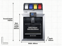 QIDI Q2 Combo Printer 3D Multi-Warna 65 ℃   Ruang Berpemanas 370 ℃   Hotend CoreXY 600mm/s Pencetakan Cepat 270*270*256mm