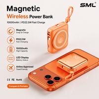 Nouvelle batterie externe magnétique sans fil 10000mAh, chargeur rapide PD22.5W, mini batterie portable avec affichage numérique LED