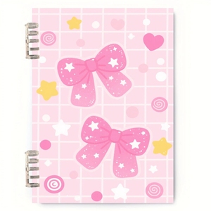 Cuaderno espiral con temática de lazos, diario universitario de tapa dura, cuadernos de 120 páginas, diarios personalizables, Blocs de escritura, composición - Product Image 1