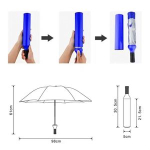 21"*8K Bottle Umbrella Three-<b>folding</b> Advertising Wine Bottle Shape Umbrella for Promotion Gift Souvenir Wine Umbrella - Product Image 3