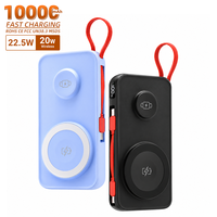 Batterie externe portable sans fil HYTO OEM avec affichage numérique, câble intégré, magnétique 3-en-1, 10000 mAh, durable, idéale comme cadeau