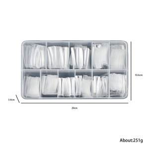 Clear 504PCs Box Medium Long <span class=keywords><strong>Duck</strong></span> Finger Punta de extensión de uñas postizas Acrílico francés Media cubierta completa Puntas de uñas de pato ancho - Product Image 3