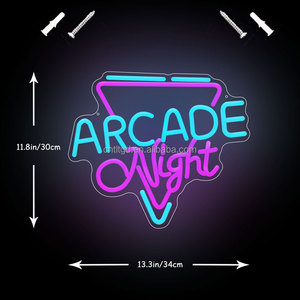Insegna al Neon personalizzata di <span class=keywords><strong>notte</strong></span> Arcade Gamer segno di luce al Neon per decorazione del negozio sala videogame camera da letto regalo per bambini - Product Image 4