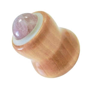 Masseur ergonomique en bois en forme de gourde, personnalisable, en pierre de quartz rose véritable, pour le soin du cou et des épaules, vente en gros - Product Image 6
