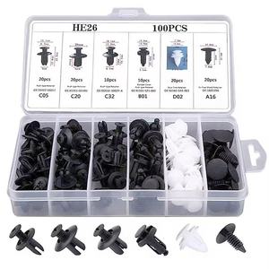 100 pièces de <span class=keywords><strong>clips</strong></span> de fixation automobiles mixtes, retenues à pousser pour carrosserie, rivets en <span class=keywords><strong>plastique</strong></span> à surface lisse, pour pare-chocs et garnitures de porte - Product Image 4