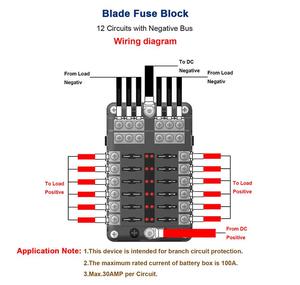 Portafusibles de 12 Canales con Indicador LED, 32V 100A CC, con Barra Negativa - Product Image 5
