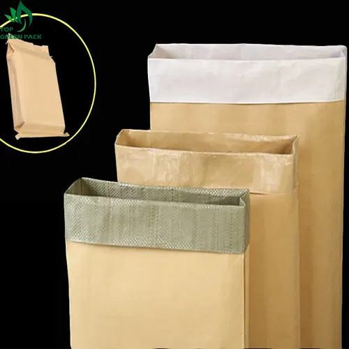 Vana çantası çoklu duvar macun tozu fayans yapıştırıcısı tutkal alçı sıva blok alt Kraft kağıt özelleştirilmiş su geçirmez flekso baskı