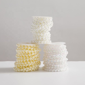 Cadena de guirnalda con cuentas de perlas de imitación DIY redondas de 8mm y 20 metros para boda, decoración colgante para interiores, adornos de vacaciones - Product Image 5