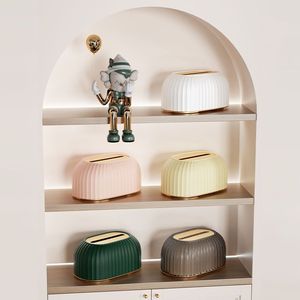Boîte à mouchoirs élégante blanche avec base à ressort, polyvalente pour la maison et le salon, pratique - Product Image 2