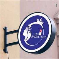 Boîte à lumière LED personnalisée pour l'extérieur, logo mural intérieur, boîte à lumière publicitaire LED circulaire 3D en acrylique suspendue