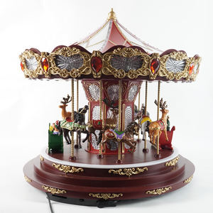 <span class=keywords><strong>Carrusel</strong></span> Navideño Musical Grande y Luminoso, Decoraciones Festivas de Estilo Europeo, <span class=keywords><strong>Carrusel</strong></span> Giratorio Iluminado con Figuras Navideñas de Juguete - Product Image 2