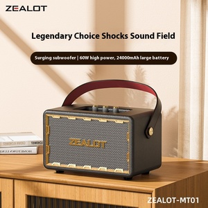 ZEALOT MT01 Altavoz Bluetooth Retro de Madera, Altavoz Bluetooth con Bajos de Alta Calidad, <span class=keywords><strong>Subwoofer</strong></span> de Madera de 60w - Product Image 4