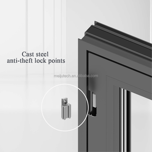Fenêtre en verre à battant en aluminium coulissante moderne 90mm Double Low-E <span class=keywords><strong>prix</strong></span> d'usine cassé thermiquement ligne de pression externe - Product Image 5