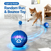 Balle intelligente pour chien, jouet pour chien en TPU souple, résistant aux morsures, interactive, lumineuse, roulante, électrique, pour extérieur