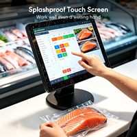 Nouvel écran tactile POS de qualité industrielle de 15,6 pouces / entrée VGA, sans pilote, Plug&Play, base métallique robuste, garantie de 3 ans