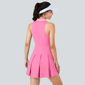 Tennisrok met polokraag voor dames, golfjurk met halve rits, badmintonrok voor buitensporten met ingebouwde gevoerde shorts - Product Image 6
