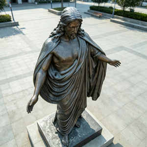 Escultura de Bronce de Jesús de Tamaño Real con Brazos Abiertos, Personalizada de Fábrica, para Decoración Religiosa de Iglesias, Cementerios y Jardines YWBF-0 - Product Image 3