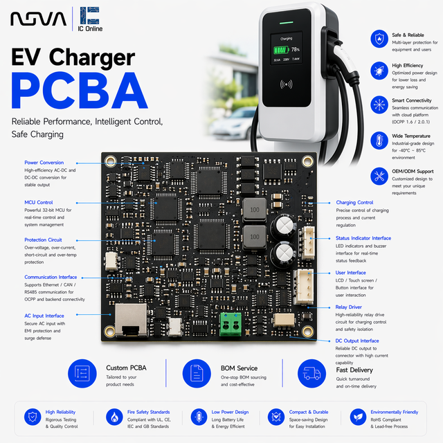EV Charger control board power board OEM Bom list service Multilayers PCB PCBA customise