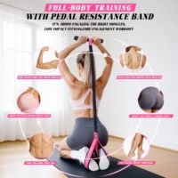 Banda de Resistencia Elástica Mejorada con Pedal Cubierto y Cuerda, Antirotura, para Entrenamiento de Yoga en Casa, Ejercicios de Core y Abdomen