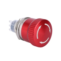 Interrupteur d'arrêt d'urgence étanche 19mm/22mm Interrupteur à bouton-poussoir d'urgence en acier inoxydable Interrupteur d'urgence