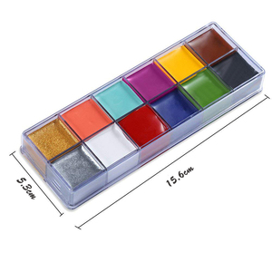 <span class=keywords><strong>Paleta</strong></span> de <span class=keywords><strong>pintura</strong></span> facial de 12 <span class=keywords><strong>colores</strong></span> para fiesta de Halloween vestido elegante tatuaje <span class=keywords><strong>pintura</strong></span> al óleo arte belleza - Product Image 5
