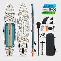 Planche de paddle gonflable à logo personnalisé, large plateforme, avec technologie Drop Stitch, idéale pour les débutants