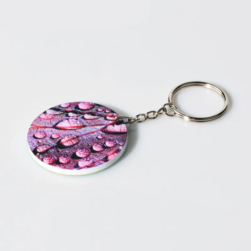 Qualisub Polymer Sublimation Keychains blanks Round Shape sublimation keychain Double Sides Printable sublimation keychain