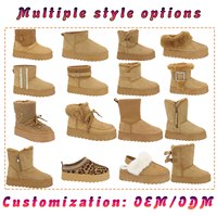 YL-1274 Bottes de Neige d'Hiver Marron Chaudes Antidérapantes Fourrées pour Femmes, Vente en Gros