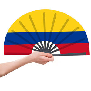 Abanicos Plegables de Bambú con la Bandera de Colombia al por Mayor, Abanico de Mano para Carnaval, Boda, Festival, Fiesta, Agencia de Viajes - Product Image 4