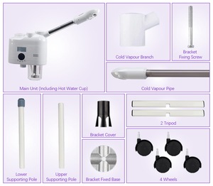 Máquina de vapor digital 2 en 1, nano iónico, caliente y fría, vaporizador facial de ozono - Product Image 4