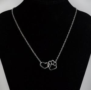 Csja — collier avec pendentif patte et cœur, bijoux à la mode, pendentif, avec patte de chien, G1358 - Product Image 5
