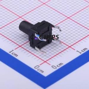TC-FS66D-B-K Tactile Switch Through hole Component (THT)-4P,6x6mm Switch Single Pole Single Throw Round Button 1.6N Through Hole - Product Image 2