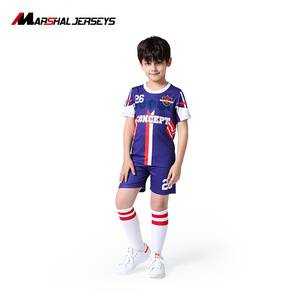 OEM service custom fashion formal soccer jersey for kid New style soccer jersey 100% polyester football shorts - Product Image 4