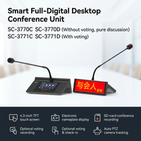 Unidad de Micrófono Digital de Escritorio para Conferencias con Pantalla Táctil, Placa de Identificación Electrónica y Función de Votación Opcional para Sistemas de Conferencia