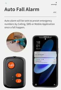 Không Thấm Nước 4G GPS Tracker hoảng loạn SOS nút khẩn cấp tự động rơi phát hiện thời gian thực theo dõi báo động cá nhân thiết bị an toàn - Product Image 6