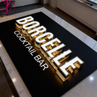Enseigne publicitaire extérieure, enseigne de porte de magasin, logo personnalisé, lettres en métal 3D rétroéclairées, enseigne LED personnalisée pour entreprise