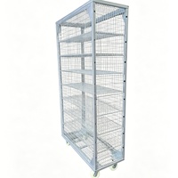 Cage de transport pour volailles en fil métallique robuste à 8 couches, capacité 500 kg, avec roues, pliable et mobile