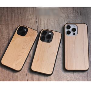 Coque de téléphone en bois naturel en gros pour iPhone 15 14 Plus, coque arrière vierge en bois véritable avec logo personnalisé pour iPhone 13 Pro Max 12 - Product Image 5