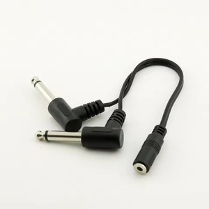 Adaptateur audio Y en Y, <span class=keywords><strong>mini</strong></span> <span class=keywords><strong>jack</strong></span> femelle stéréo TRS 3,5 mm (1/8 pouce) vers double <span class=keywords><strong>jack</strong></span> mâle mono <span class=keywords><strong>TS</strong></span> 6,35 mm (1/4 pouce) coudé, câble de 20 cm - Product Image 5