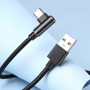 Practical Nylon Game Elbow 66W Flash Charging Cable For Office Outdoor Use Suitable For Brand Mobile Phone Charging Cable