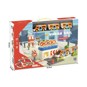 Ensemble <span class=keywords><strong>de</strong></span> jouets <span class=keywords><strong>de</strong></span> construction urbaine <span class=keywords><strong>de</strong></span> ville 55 pièces avec circuit <span class=keywords><strong>de</strong></span> train électrique B/O et voies <span class=keywords><strong>de</strong></span> <span class=keywords><strong>course</strong></span> - Product Image 5