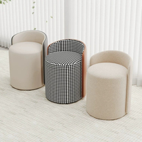 Tabouret de maquillage multifonctionnel à rotation libre à 360°, dossier ergonomique incurvé, assise rembourrée en cuir microfibre doux pour la peau