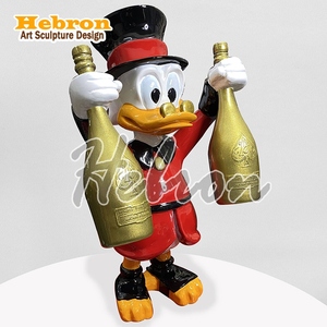 Escultura de Arte Popular Personalizada, Estatua de Fibra de Vidrio <span class=keywords><strong>del</strong></span> Pato Monopolio, Tío Scrooge, para Decoración <span class=keywords><strong>del</strong></span> Hogar o Galería de Arte - Product Image 6