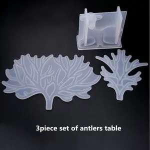 DIY kristal epoksi silikon açık boynuzları ağaç dalı takı ekran standı manuel salıncak masa ayna kalıp